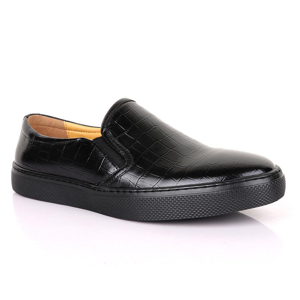 Terry Taylors Exotic Block Croc Black Sneaker Shoe - Obeezi.com