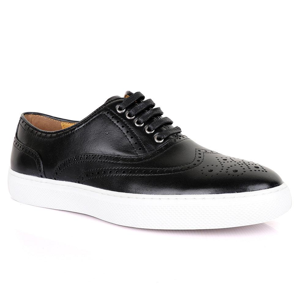 Terry Taylors Exotic Oxford Black Leather Sneaker Shoe - Obeezi.com