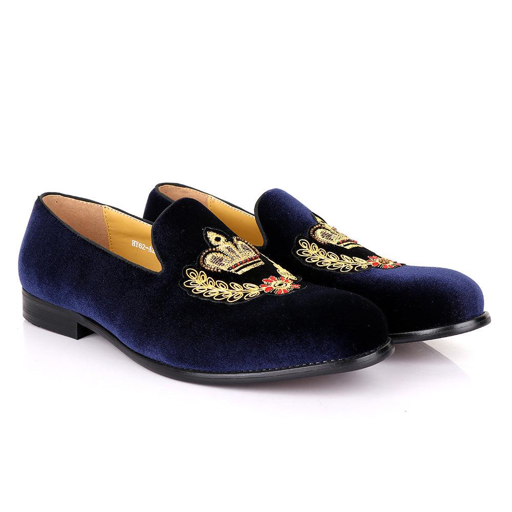 Terry Taylors Exotic Suede Crown Gold Shoe - Obeezi.com