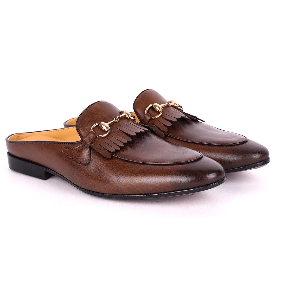 Terry Taylors Lashes Brown Leather Half Shoe - Obeezi.com