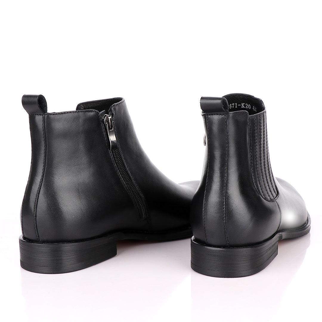 Terry Taylors Leather Black Zip up Formal Boot. - Obeezi.com