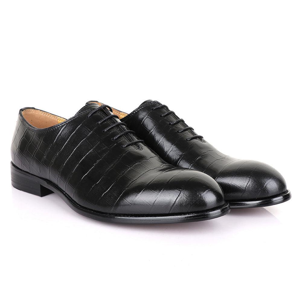 Terry Taylors Oxford Block Black Leather Shoe - Obeezi.com