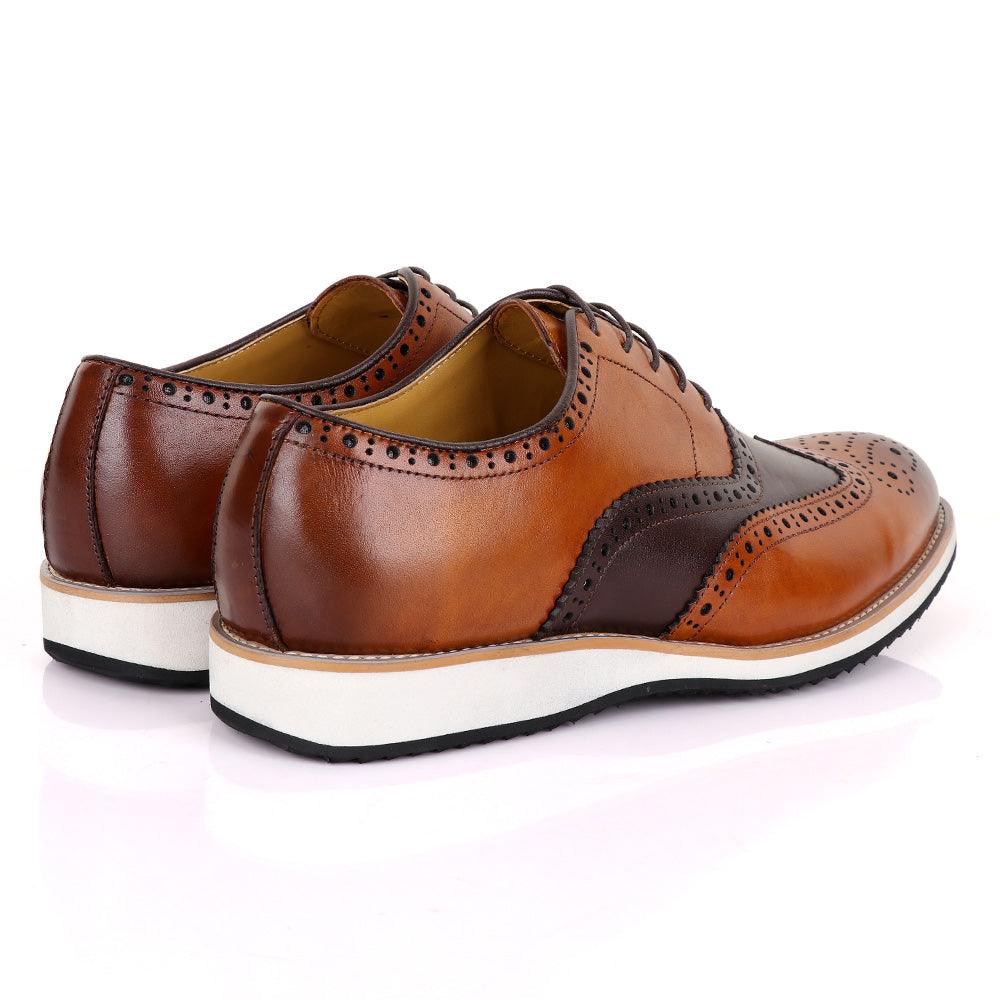 Terry Taylors Oxford Brown and Coffee Sneaker Shoe - Obeezi.com
