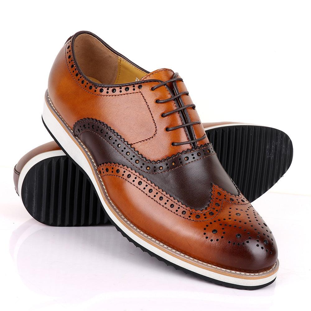 Terry Taylors Oxford Brown and Coffee Sneaker Shoe - Obeezi.com