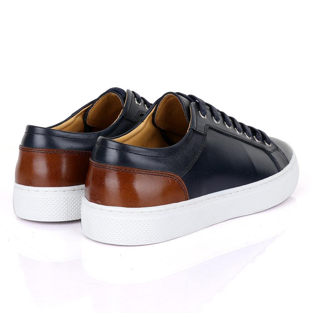 Terry Taylors Oxford Classic Blue and Brown Mix Sneaker Shoe - Obeezi.com