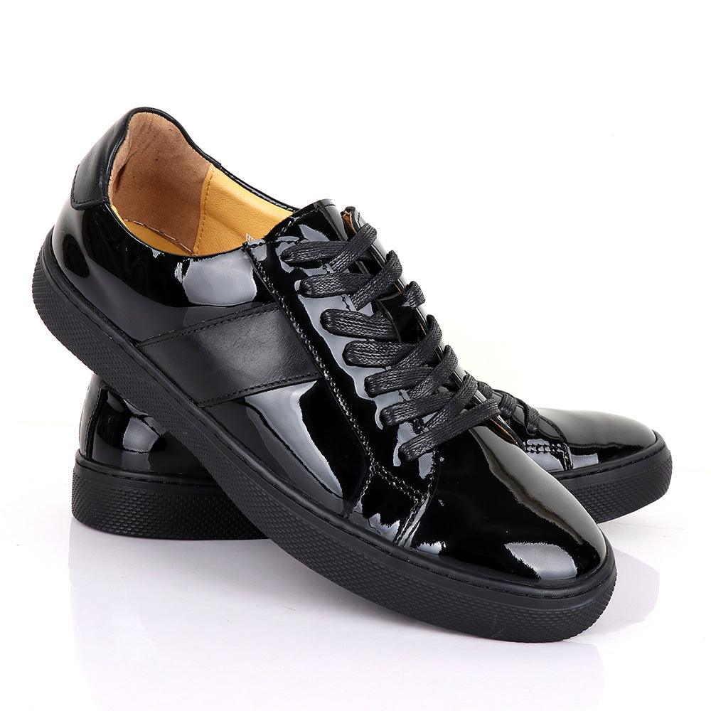 Terry Taylors Oxford Glossy Black Sneakers shoe - Obeezi.com