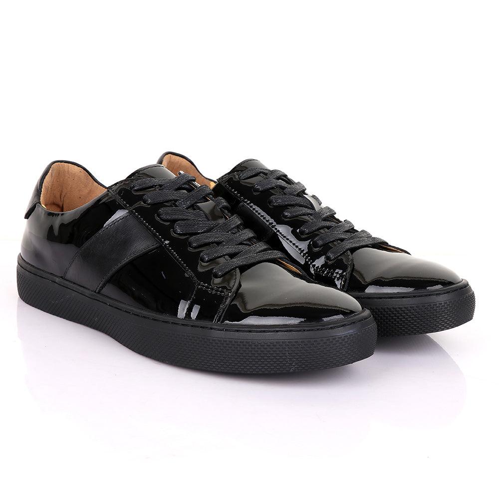 Terry Taylors Oxford Glossy Black Sneakers shoe - Obeezi.com