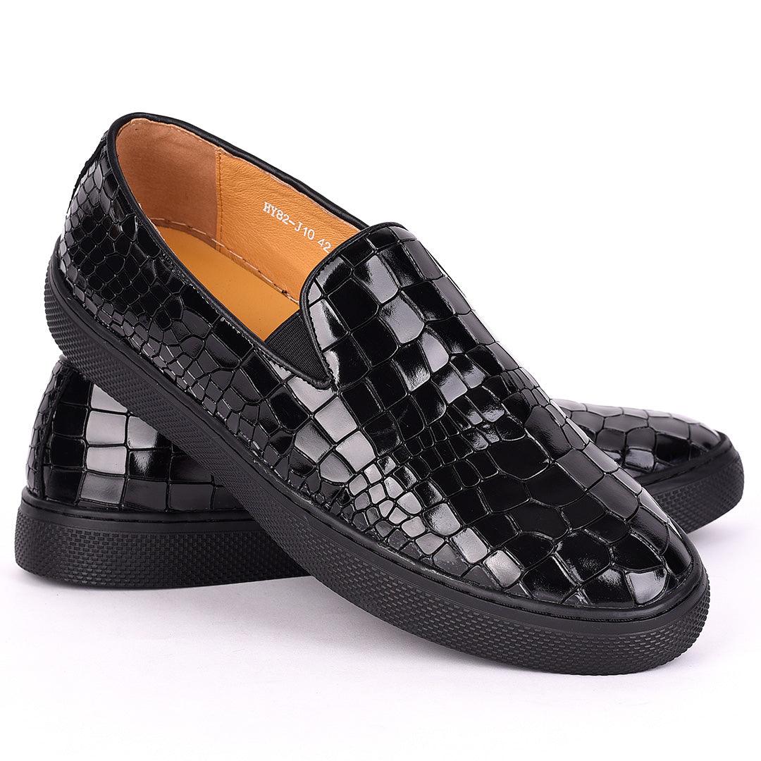 Terry Taylors Patent Men's Sneaker Shoe-Black - Obeezi.com