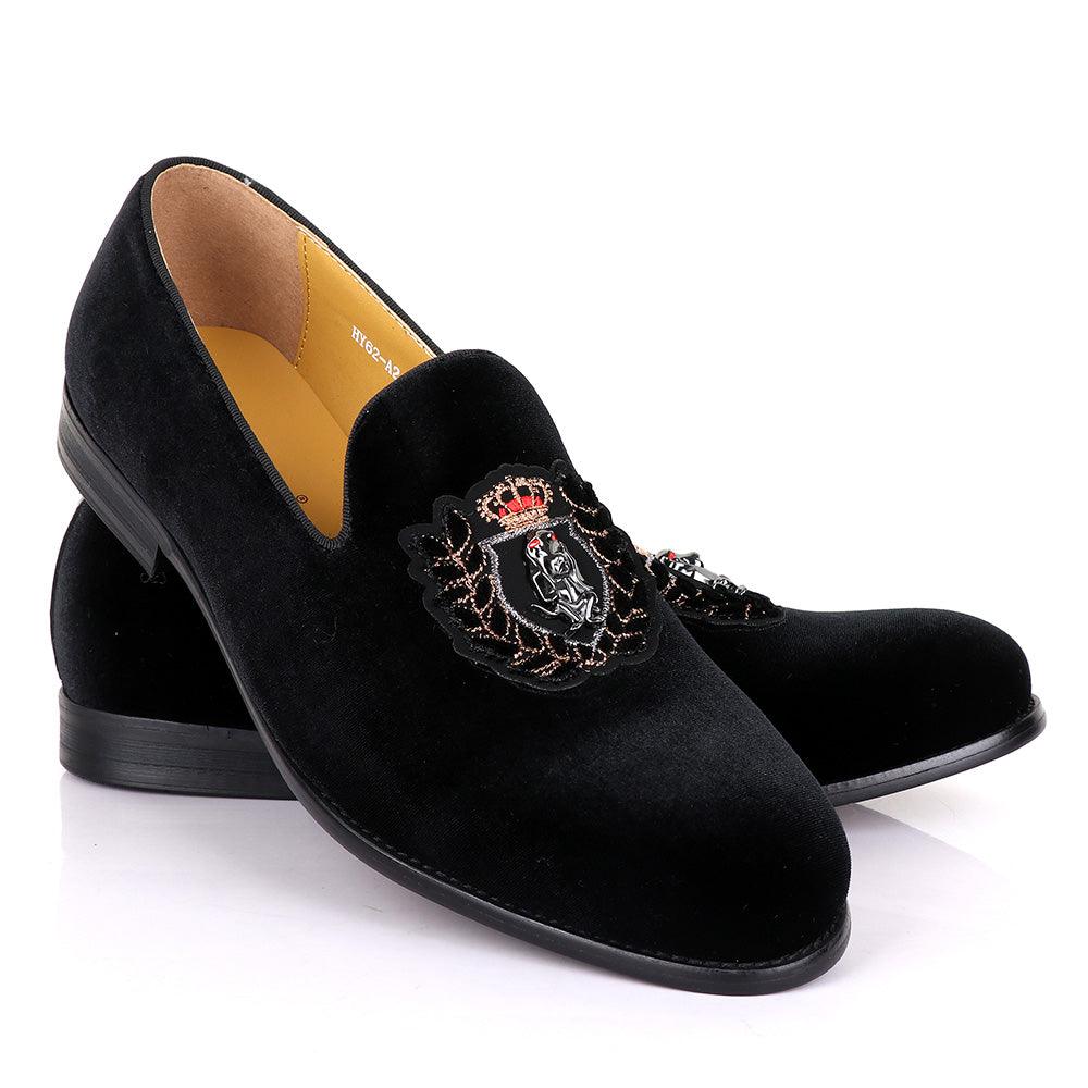 Terry Taylors Suede With logo head Black Shoe - Obeezi.com