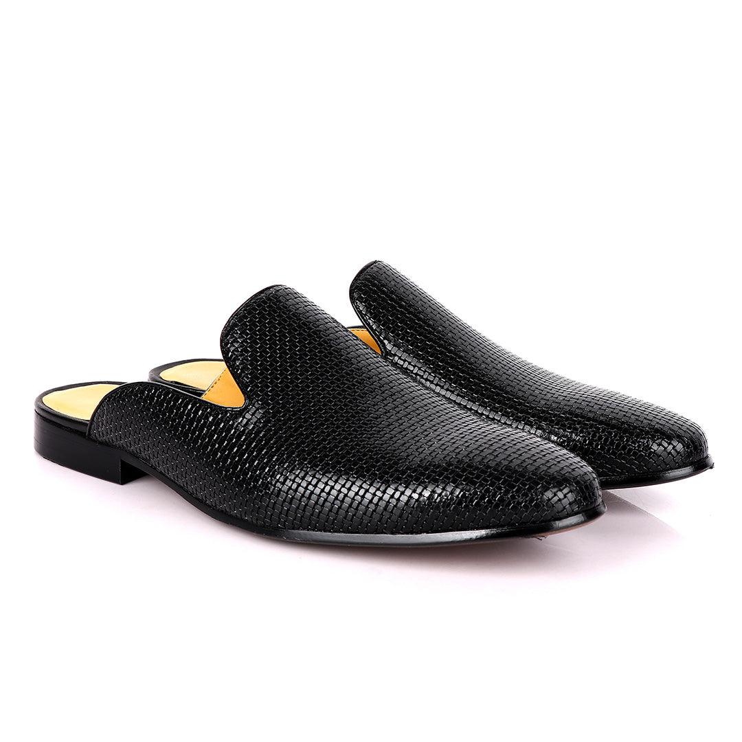 Terry Taylors Wet Mole Black Leather Half Shoe - Obeezi.com