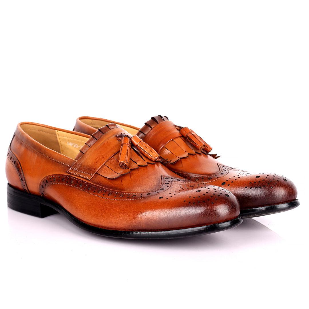 Tford Formal Comfort Brown Men's Fringe Shoes - Obeezi.com