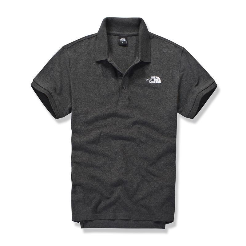 The North Face Plain Design with Crested Logo Short-Sleeve Polo-Grey - Obeezi.com
