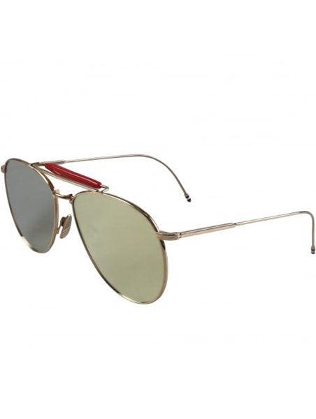 Thom Browne Mirrored Aviator Gold Sunglasses - Obeezi.com