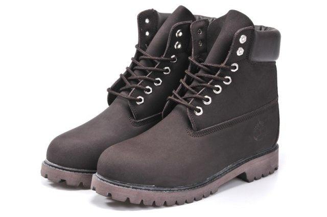 Timberland 6 Inch Nubuck Leather Boots Coffee Brown Black Mens Boots Shoes - Obeezi.com