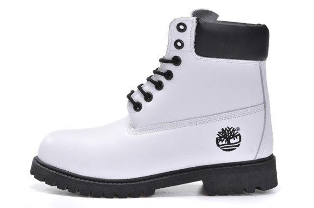 Timberland 6 Inch Nubuck Leather Boots White Black Mens Boots - Obeezi.com