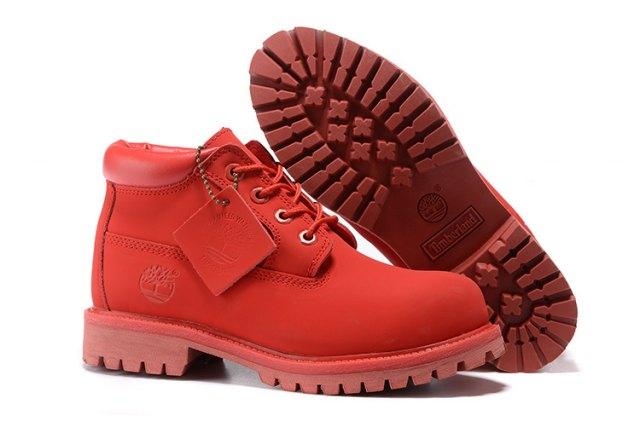 Timberland Classic Premium Boots Red Waterproof Chukka Boots - Obeezi.com
