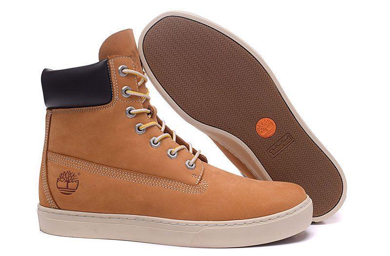 Timberland High Cut Boots Man Shoes Sneakers Wheat White Black - Obeezi.com