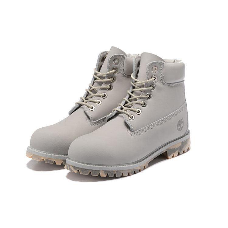Timberland Icon 6 inch Premium With Camo Outsole Light Gray Waterproof Boots - Obeezi.com