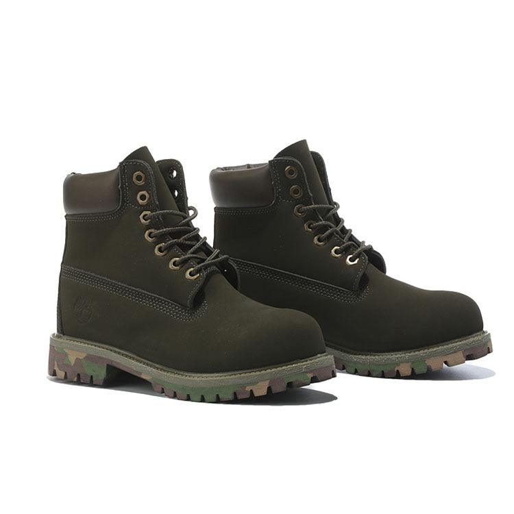 Timberland Icon 6 inch Premium With Camo Outsole Olive Green Waterproof Boots - Obeezi.com