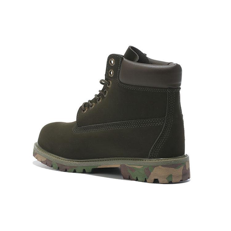 Timberland Icon 6 inch Premium With Camo Outsole Olive Green Waterproof Boots - Obeezi.com