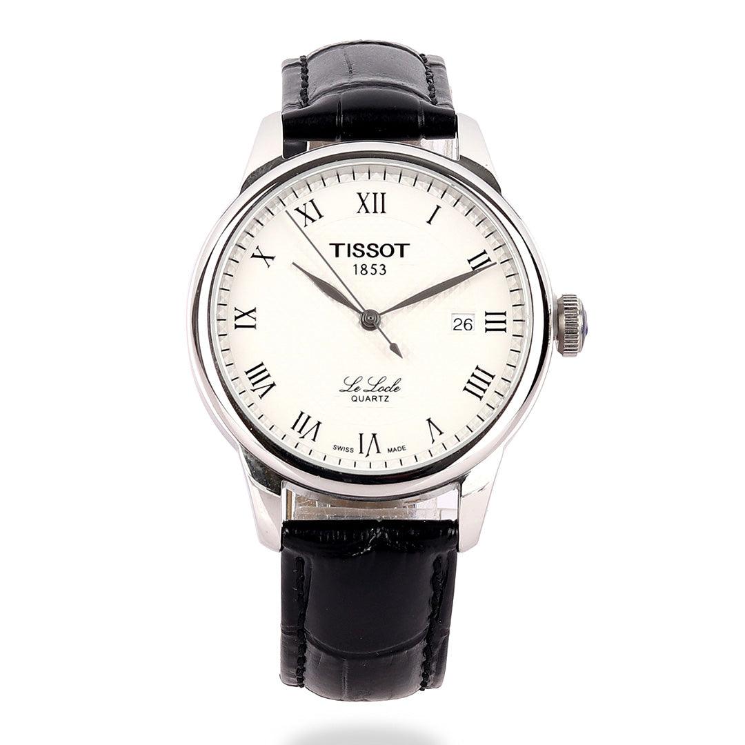 Tissot Lelode Powermatic 80 Automatic Black Leather Watch - Obeezi.com