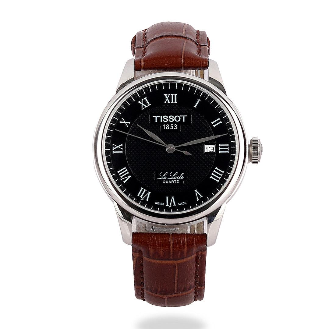 Tissot Lelode Powermatic 80 Automatic Brown Leather Watch - Obeezi.com