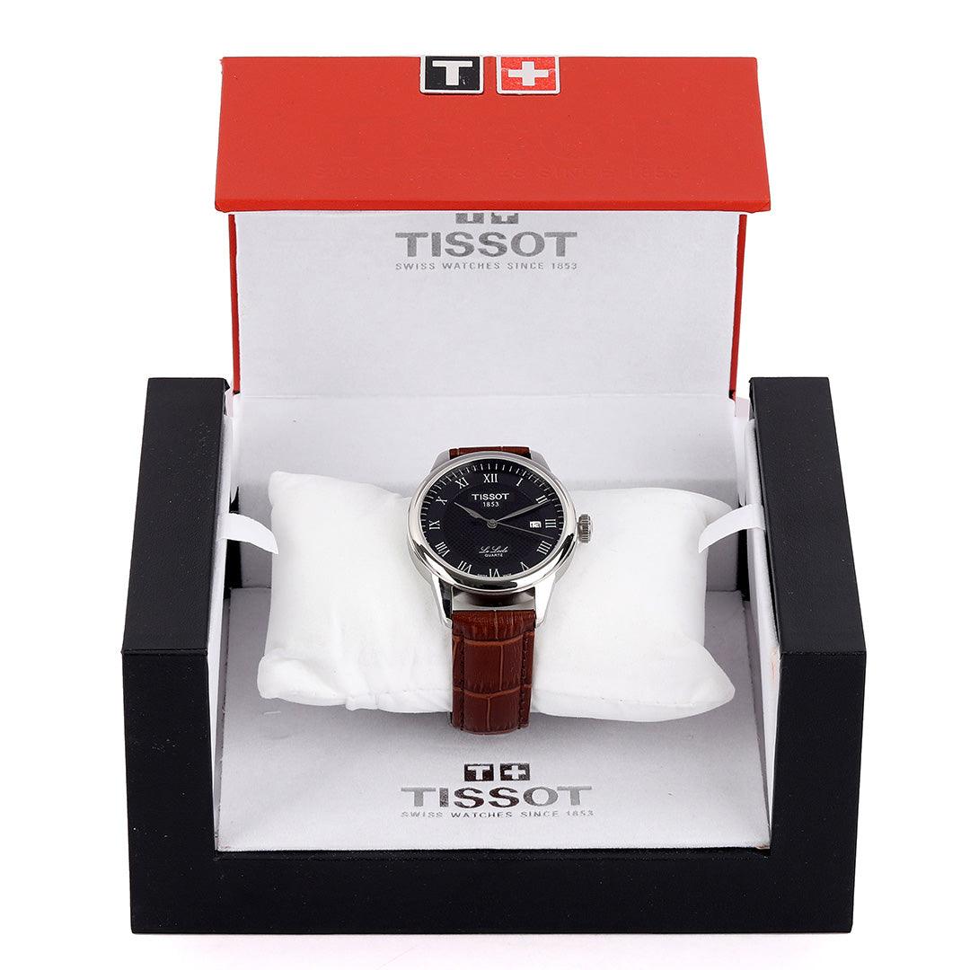 Tissot Lelode Powermatic 80 Automatic Brown Leather Watch - Obeezi.com