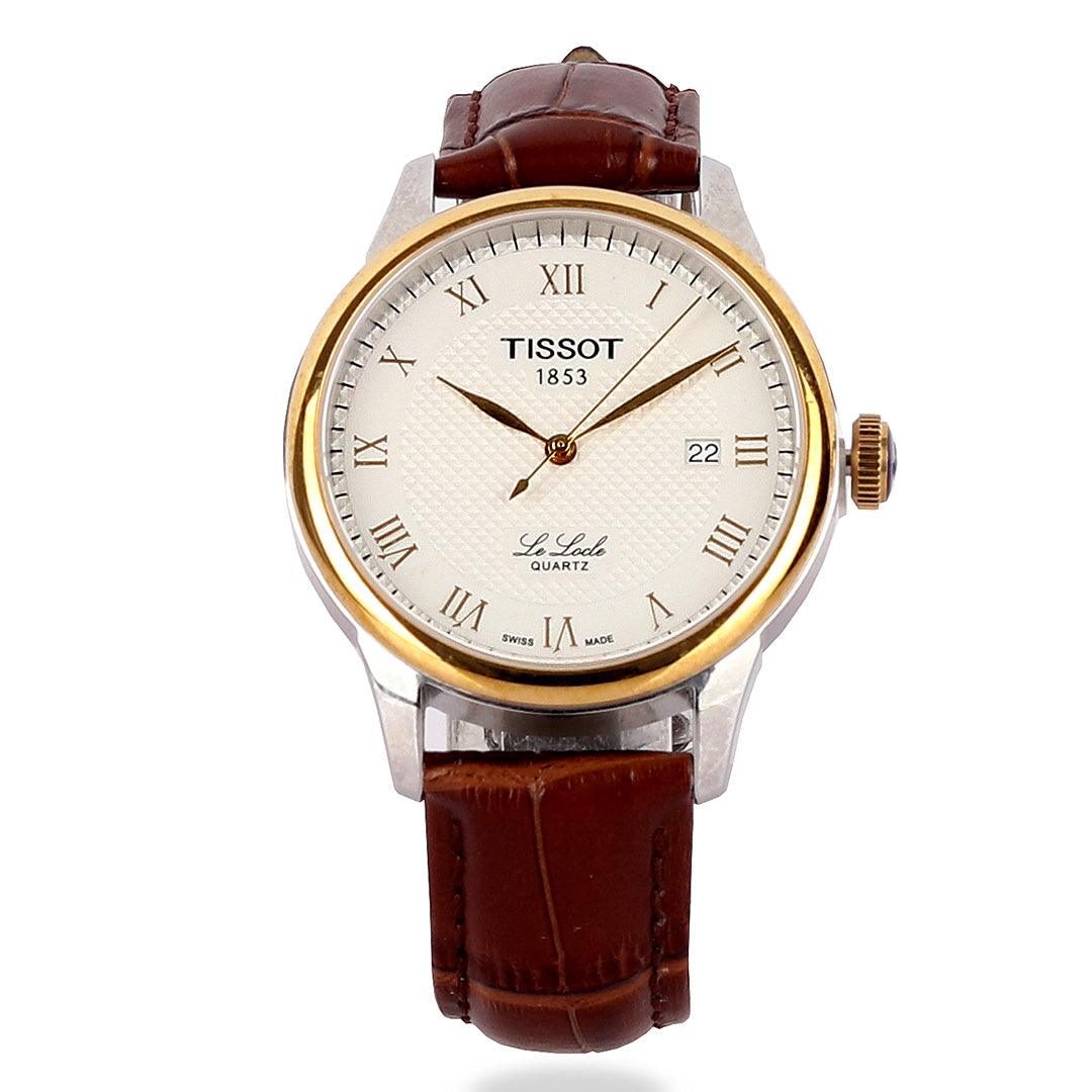 Tissot Lelode Swiss Made Brown Leather Watch - Obeezi.com