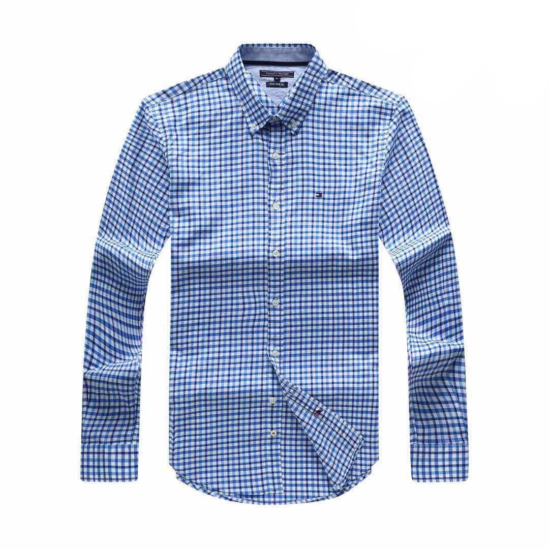 Tommy Hilfiger Blue And White Checkered Design Shirt - Obeezi.com