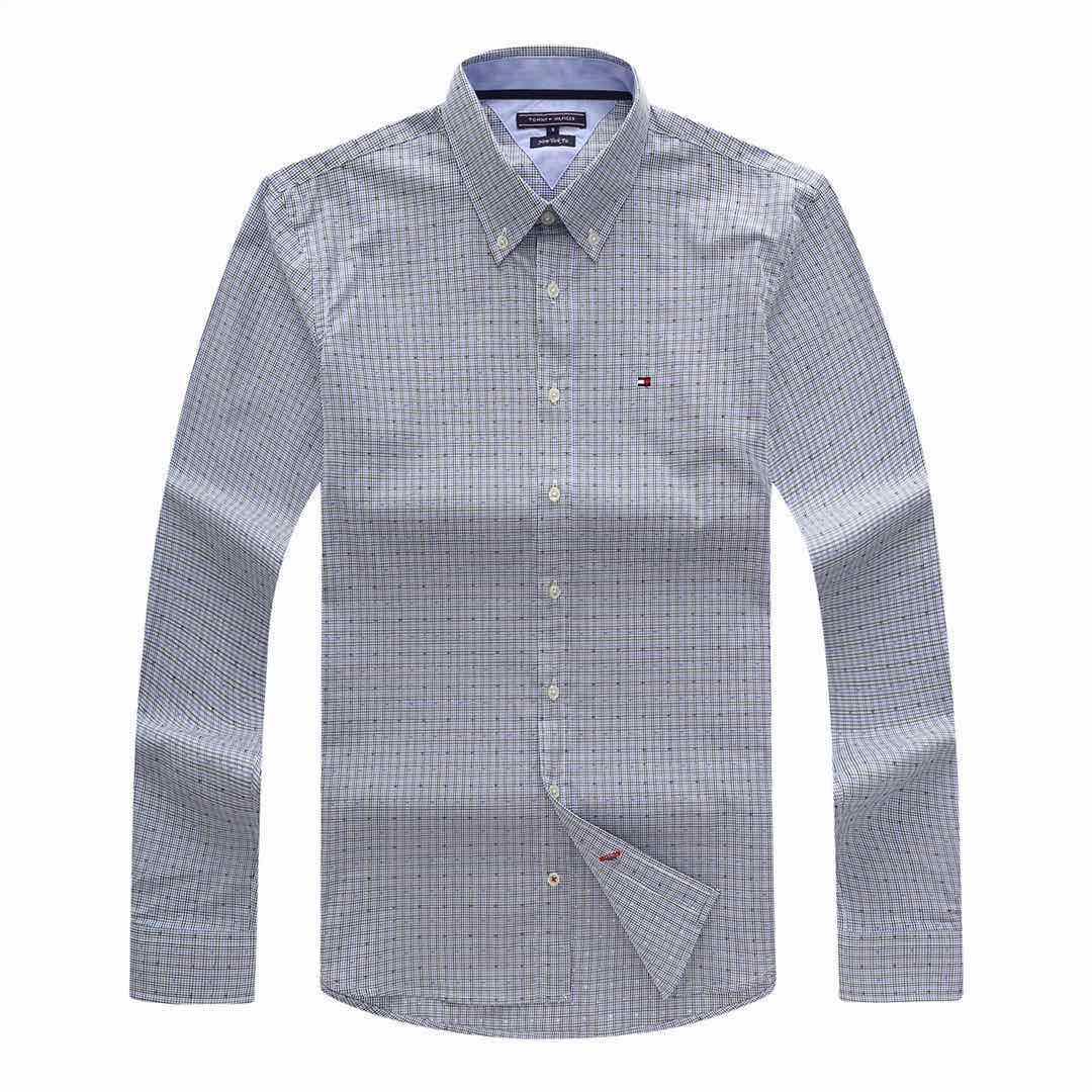 Tommy Hilfiger Checkered Pure Cotton Blue Long Sleeve Shirt - Obeezi.com