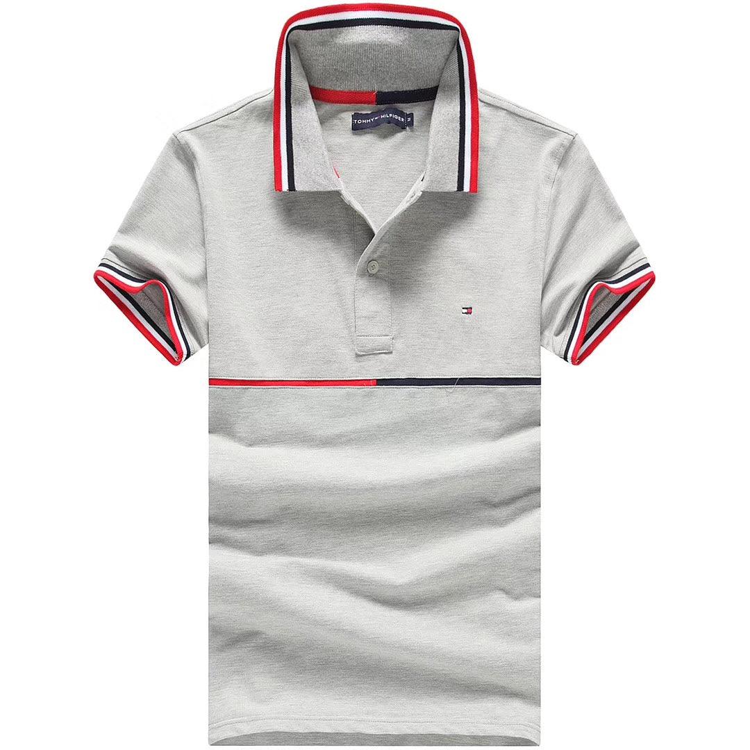 Tommy Hilfiger Classic Grey Short-Sleeve Polo Shirt - Obeezi.com