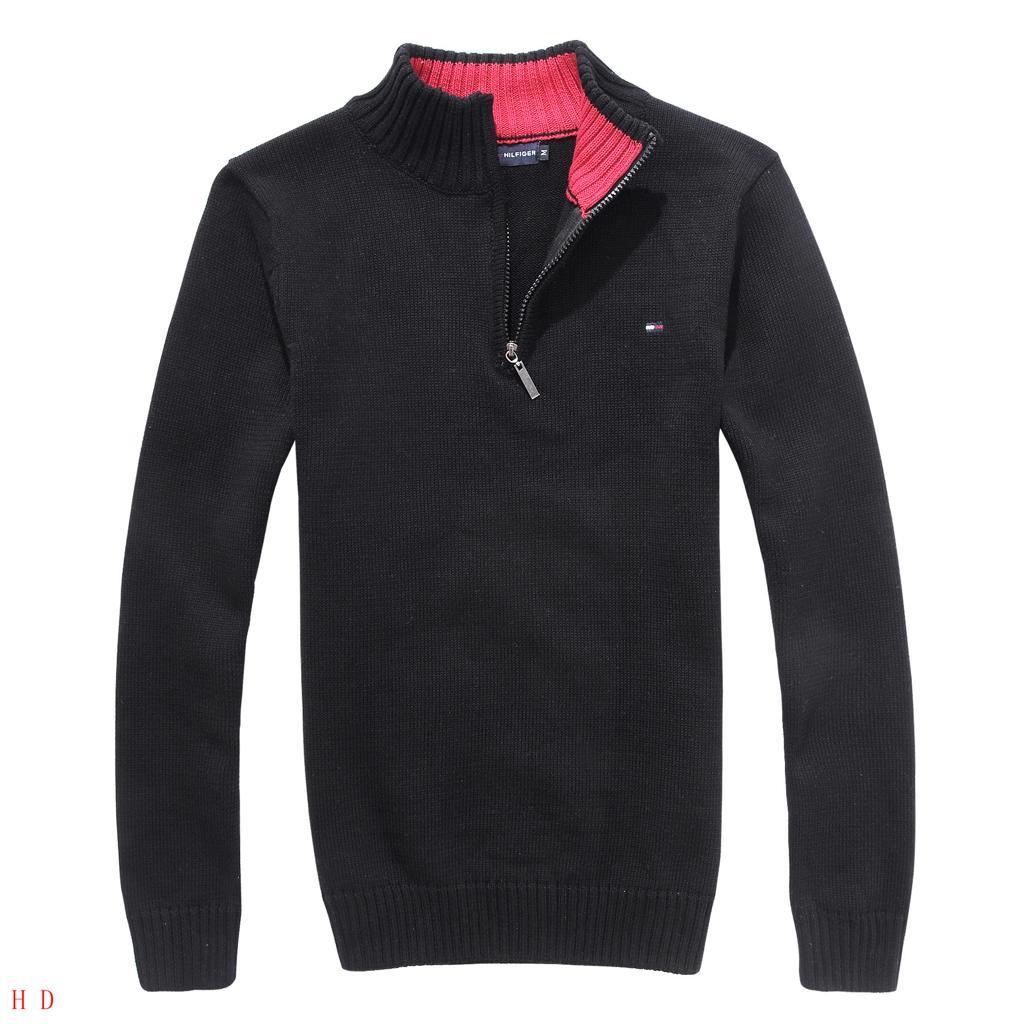 Tommy Hilfiger Cooper Half Zip Sweater-Black - Obeezi.com