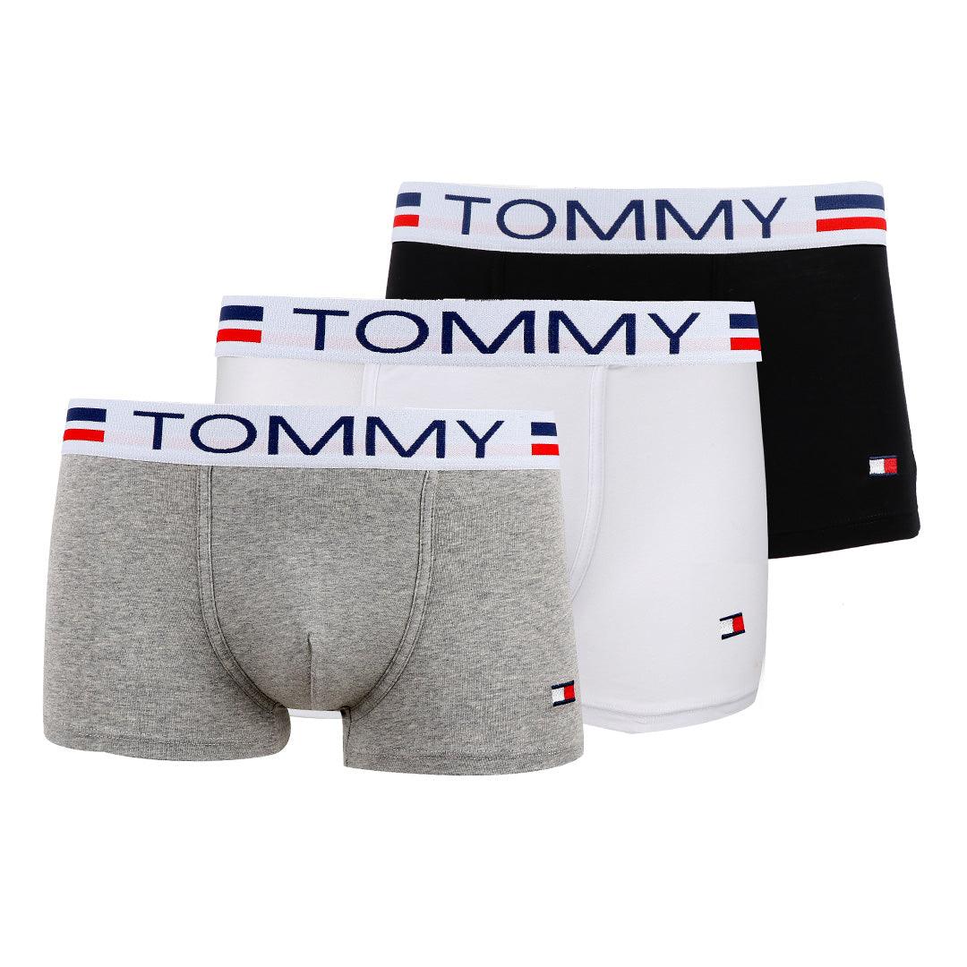 Tommy Hilfiger Design 3 IN 1 Pack Black or Blue White and Grey Boxers - Obeezi.com