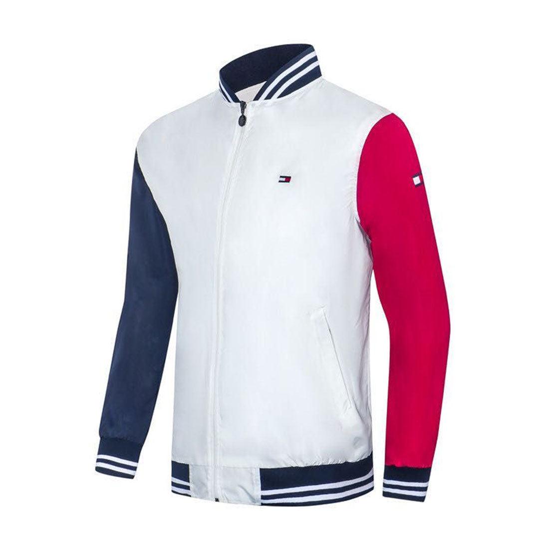 Tommy Hilfiger Men's Long Sleeve White and Coloured hand Track Jacket - Obeezi.com