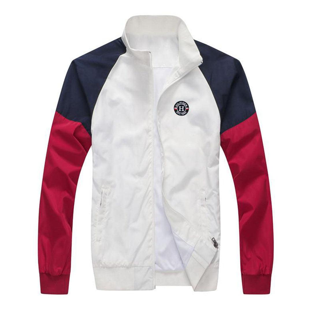 Tommy Hilfiger Men's White Essential Graphic Logo Jacket - Obeezi.com