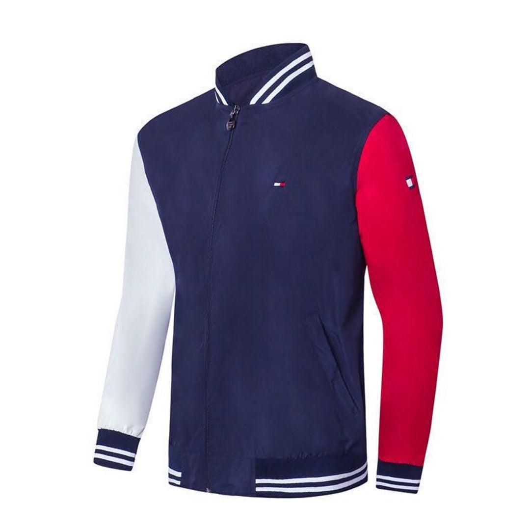 Tommy Hilfiger Top Jacket with White And Blue Straps Collar-Navy Blue - Obeezi.com