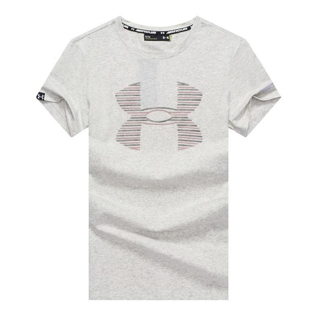 UA Branded Cotton Fit T-shirt- Off White - Obeezi.com
