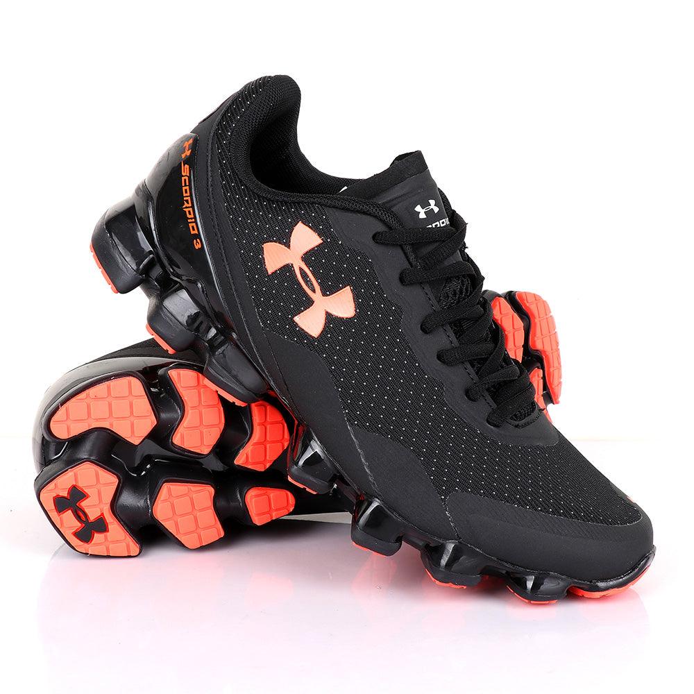 Under Armour Scorpio 3 Black and Orange Sneaker - Obeezi.com