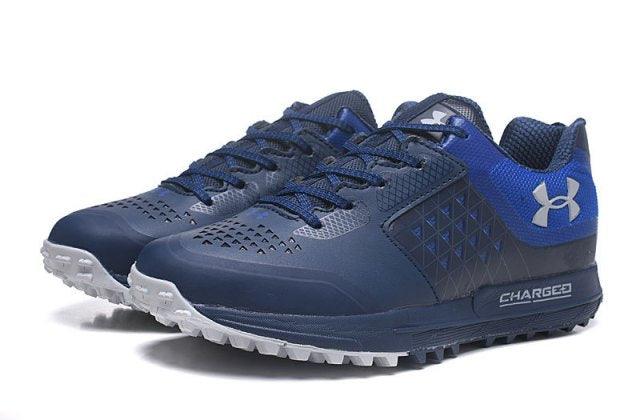 Under Armour UA Horizon Navy Blue Men's Trail Running Hiking Boots Sneakers - Obeezi.com