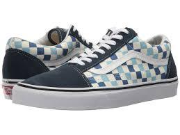 Vans Old Skool Blue & White Checkered Skate Shoes - Obeezi.com