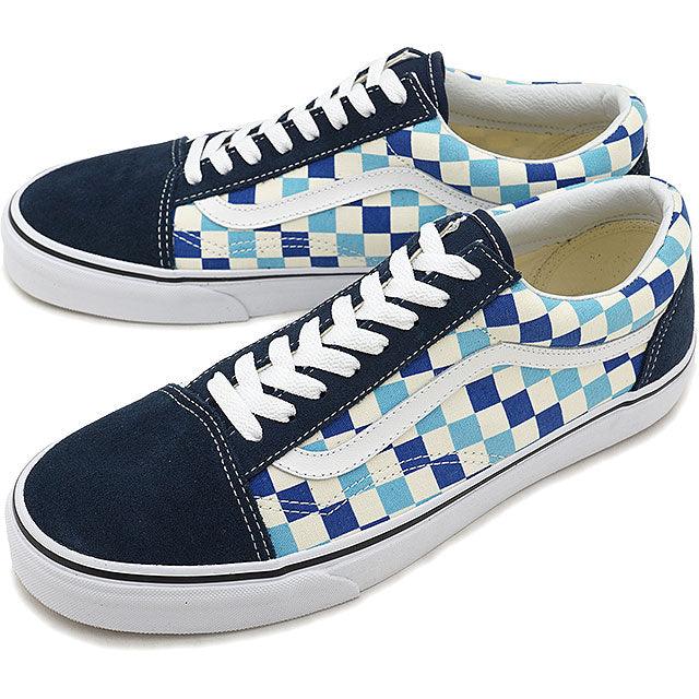 Vans Old Skool Blue & White Checkered Skate Shoes - Obeezi.com