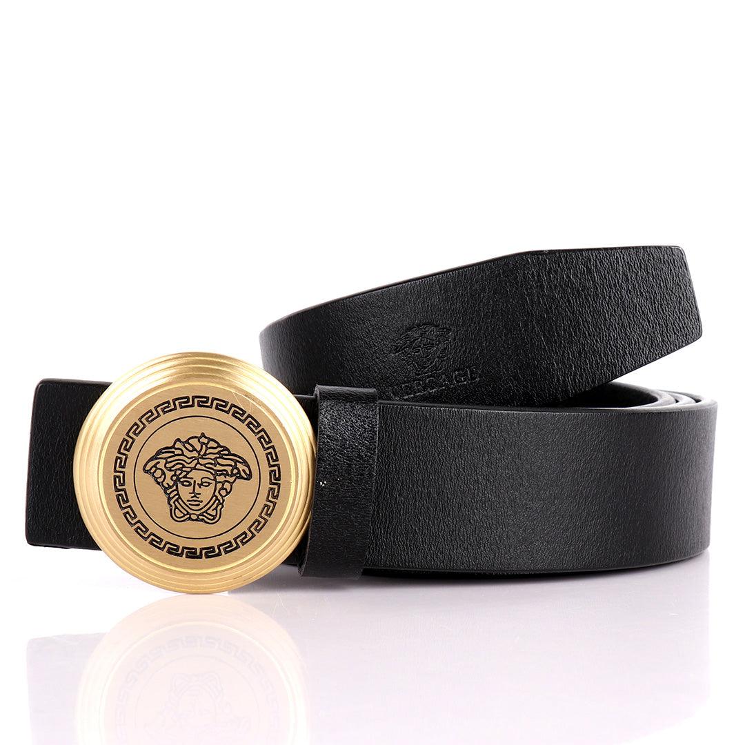 VER Signature Leather buckle belt - Black - Obeezi.com