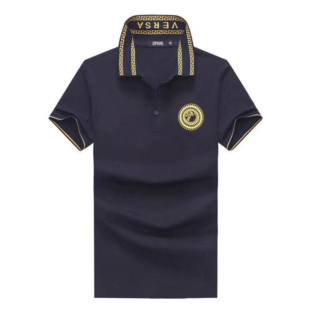 Vers Crested Logo With Collar Design NavyBlue Polo Shirt - Obeezi.com