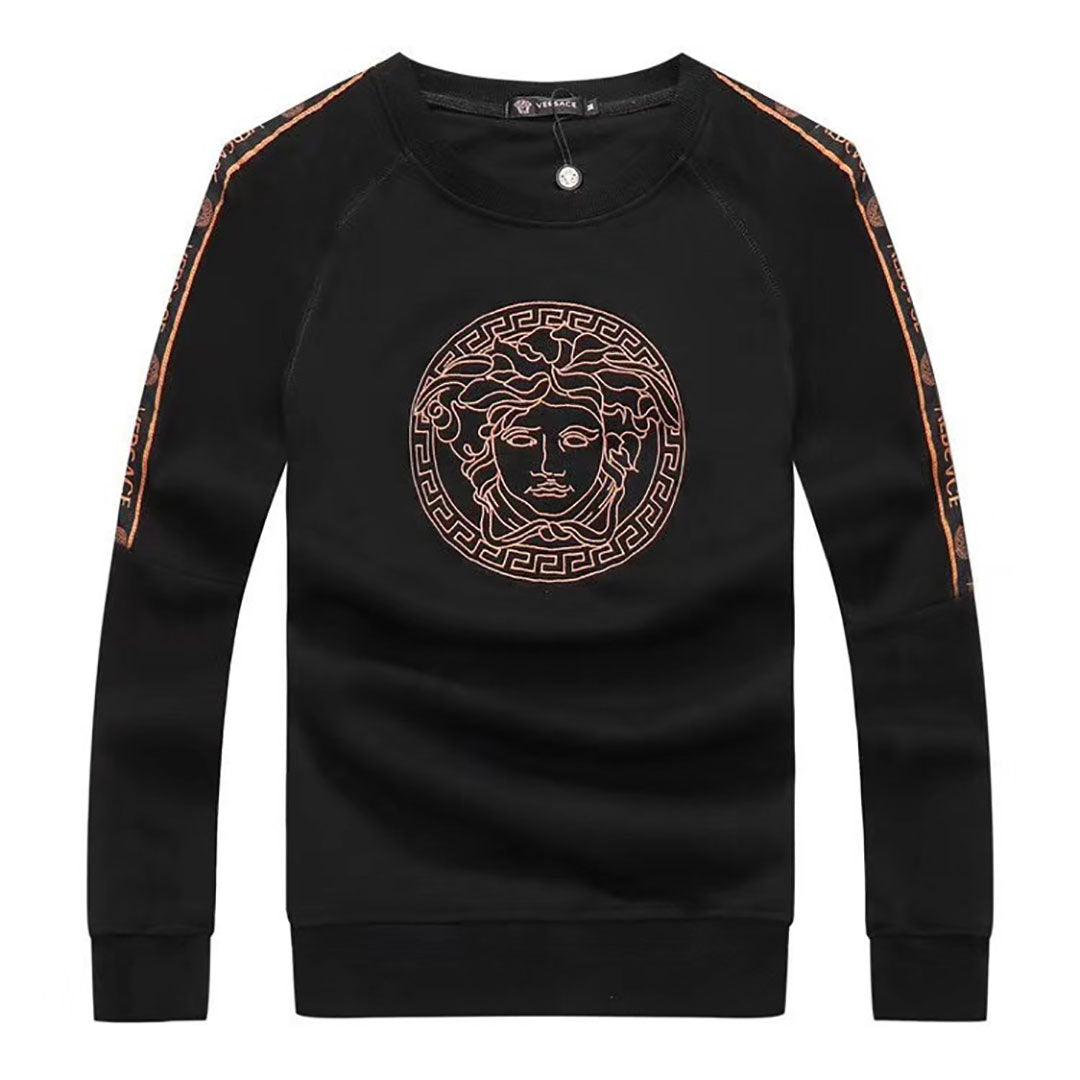 Vers Embroidered Medusa Sweatshirt-Black - Obeezi.com