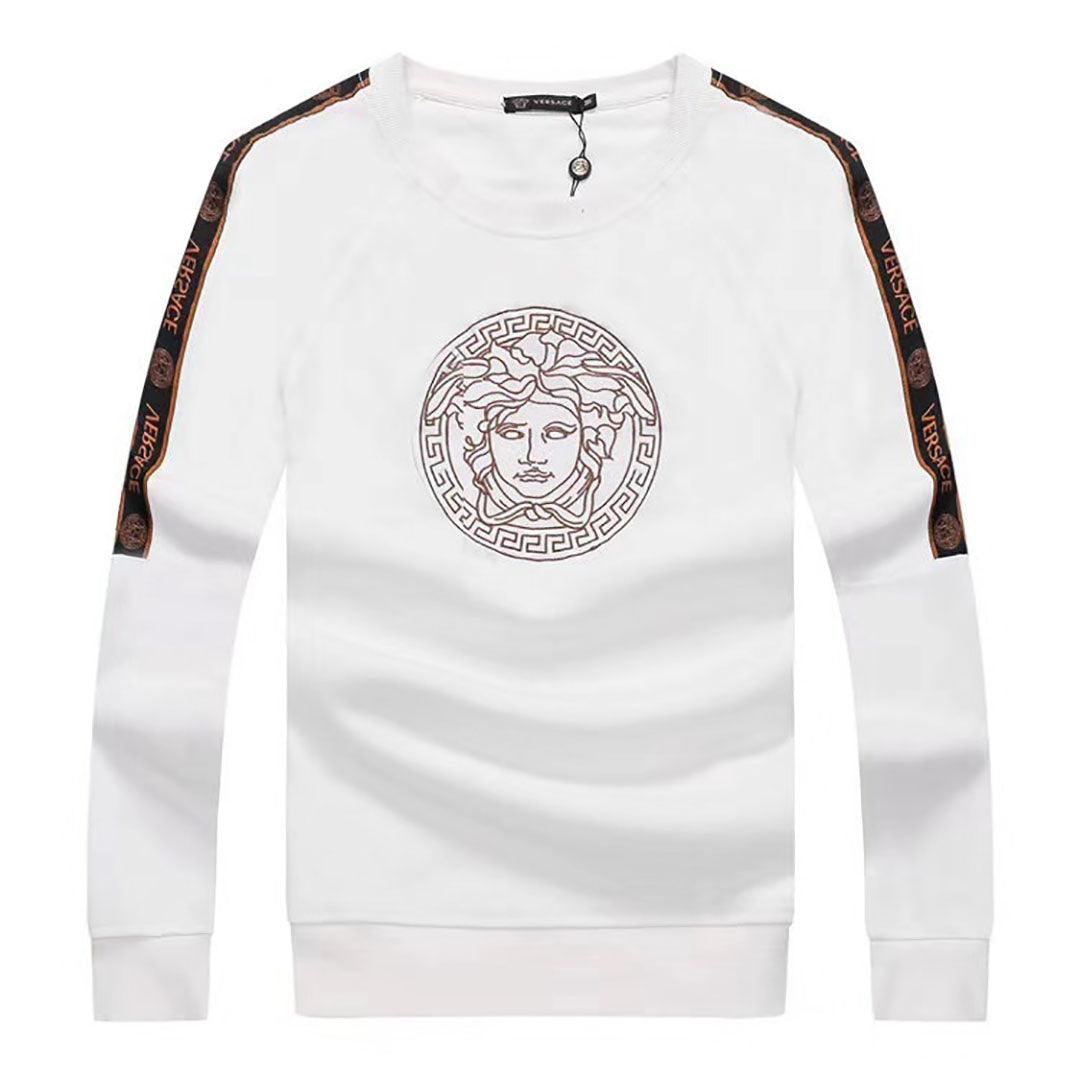 Vers Embroidered Medusa Sweatshirt-White - Obeezi.com