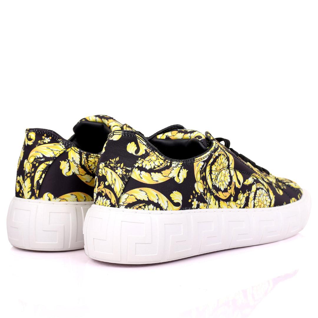 Vers Multi-Coloured Embroided Logo And Flower Design Lace Up Sneakers - Obeezi.com