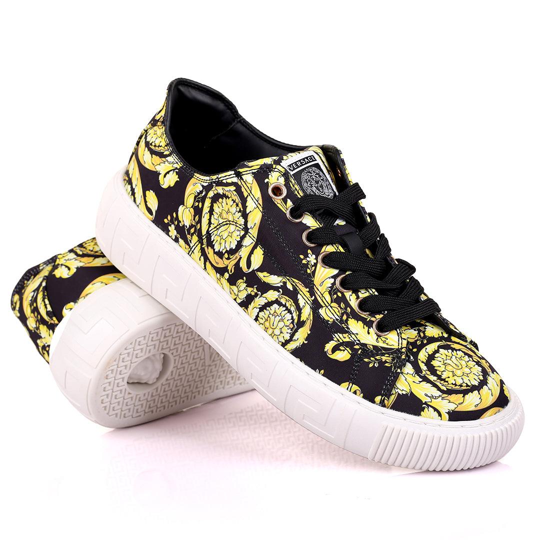 Vers Multi-Coloured Embroided Logo And Flower Design Lace Up Sneakers - Obeezi.com