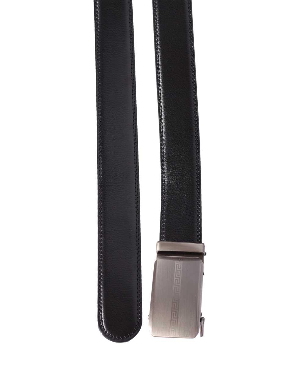 Versace Black Leather Belt with silver buckle - Obeezi.com