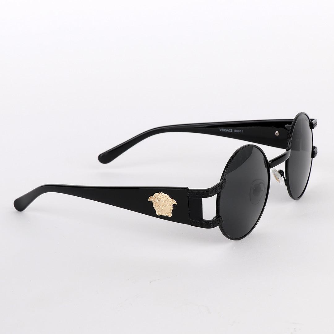 Versace Exclusive Round Black Crested Sunglasses - Obeezi.com