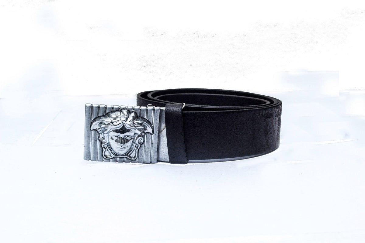 Versace Medusa Dark Brown Leather Belt - Obeezi.com